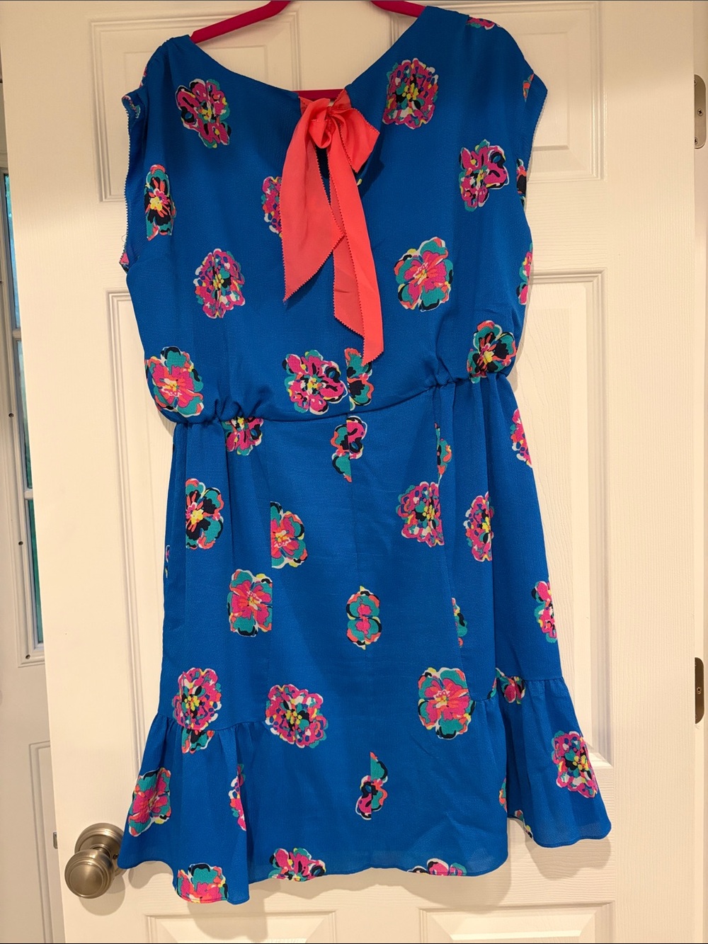 Lilly Pulitzer Blue Floral Mini Dress with Pink & Green Accents - Picture 4 of 4